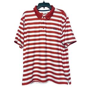 Columbia PFG Performance Striped Athletic Fishing Golf Polo Shirt Men's Size L